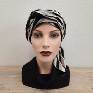 Martina zwart/taupe/wit P/7