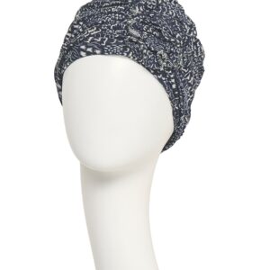 Lotus donkerblauw/wit print